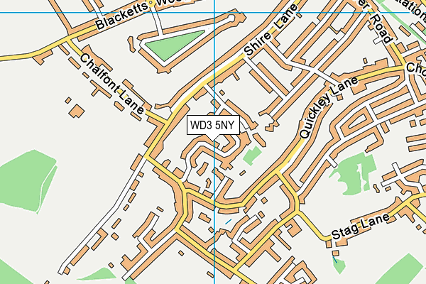 WD3 5NY map - OS VectorMap District (Ordnance Survey)