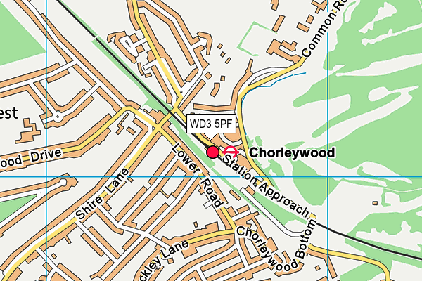 WD3 5PF map - OS VectorMap District (Ordnance Survey)