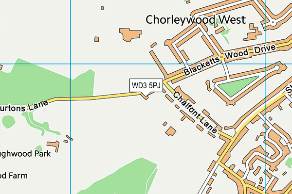 WD3 5PJ map - OS VectorMap District (Ordnance Survey)