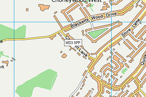 WD3 5PP map - OS VectorMap District (Ordnance Survey)