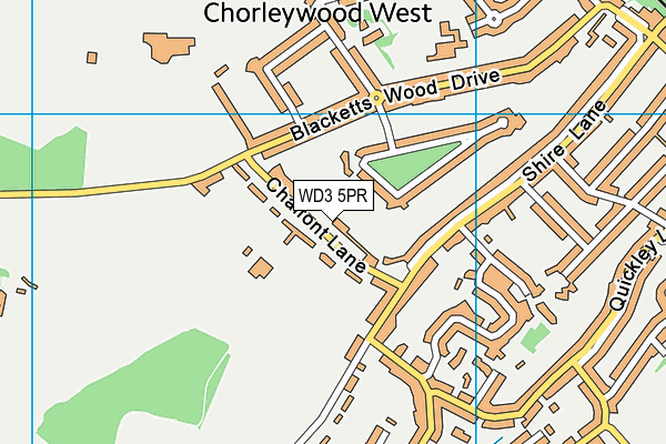 WD3 5PR map - OS VectorMap District (Ordnance Survey)