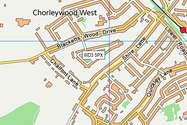 WD3 5PX map - OS VectorMap District (Ordnance Survey)