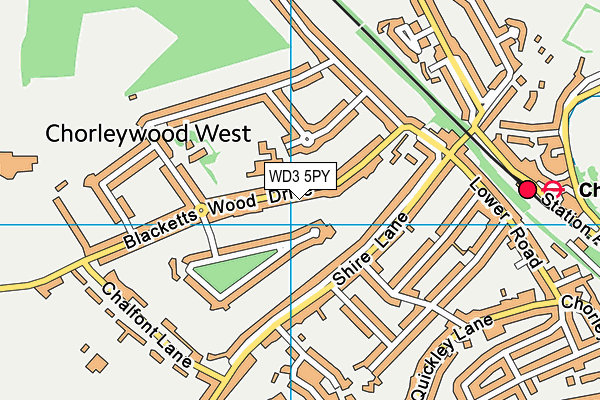 WD3 5PY map - OS VectorMap District (Ordnance Survey)