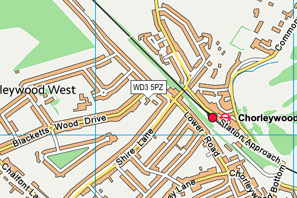 WD3 5PZ map - OS VectorMap District (Ordnance Survey)
