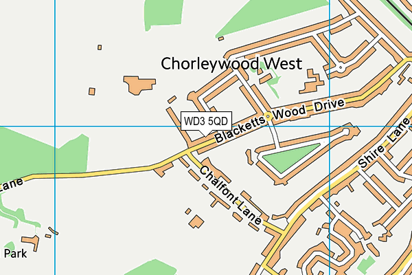 WD3 5QD map - OS VectorMap District (Ordnance Survey)