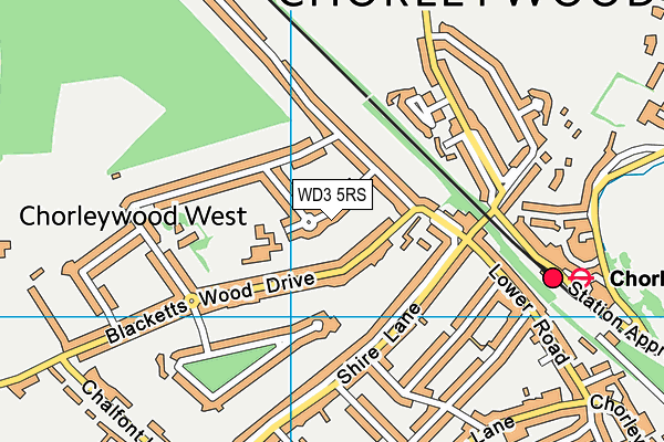 WD3 5RS map - OS VectorMap District (Ordnance Survey)