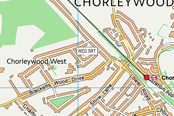 WD3 5RT map - OS VectorMap District (Ordnance Survey)