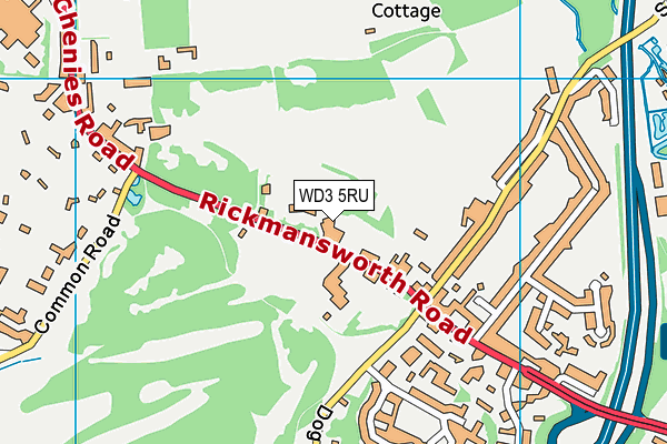 WD3 5RU map - OS VectorMap District (Ordnance Survey)