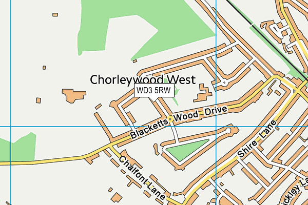 WD3 5RW map - OS VectorMap District (Ordnance Survey)