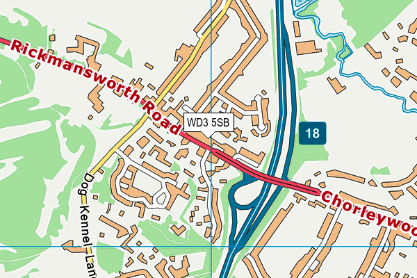 WD3 5SB map - OS VectorMap District (Ordnance Survey)