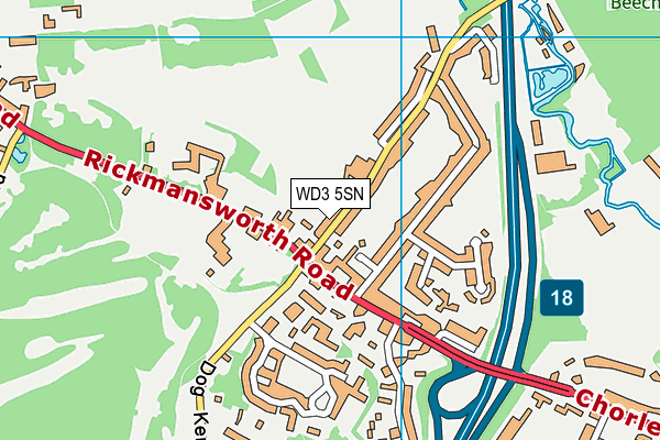 WD3 5SN map - OS VectorMap District (Ordnance Survey)