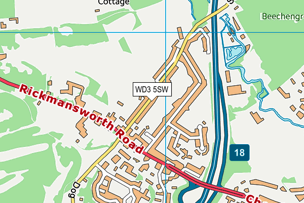 WD3 5SW map - OS VectorMap District (Ordnance Survey)