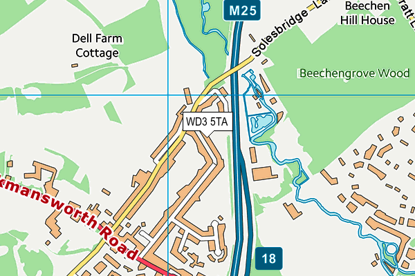 WD3 5TA map - OS VectorMap District (Ordnance Survey)