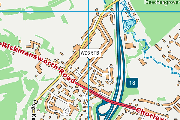 WD3 5TB map - OS VectorMap District (Ordnance Survey)