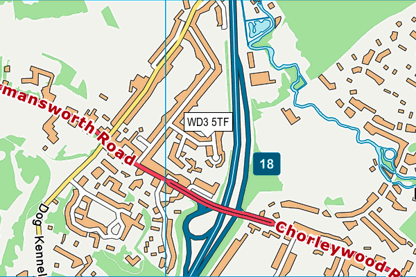 WD3 5TF map - OS VectorMap District (Ordnance Survey)
