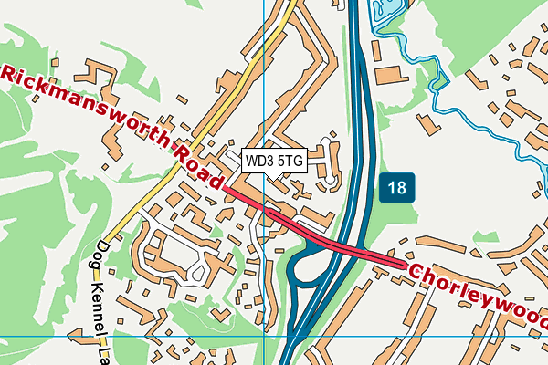 WD3 5TG map - OS VectorMap District (Ordnance Survey)