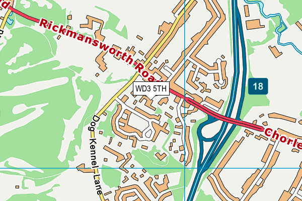 WD3 5TH map - OS VectorMap District (Ordnance Survey)