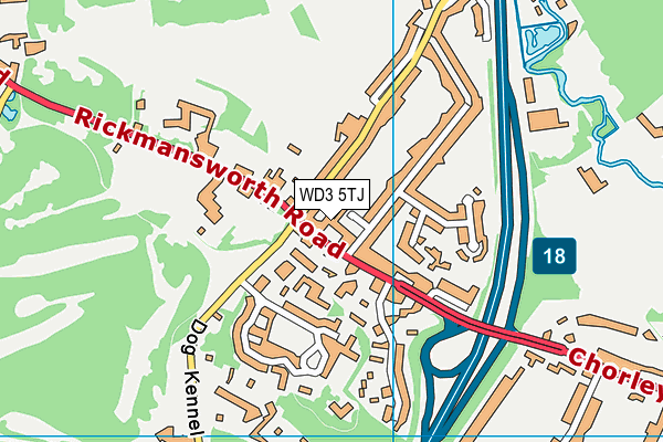 WD3 5TJ map - OS VectorMap District (Ordnance Survey)