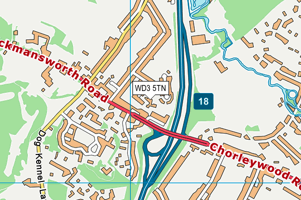WD3 5TN map - OS VectorMap District (Ordnance Survey)