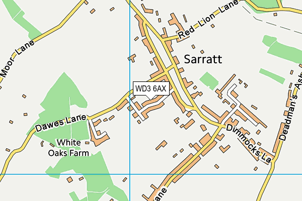 WD3 6AX map - OS VectorMap District (Ordnance Survey)