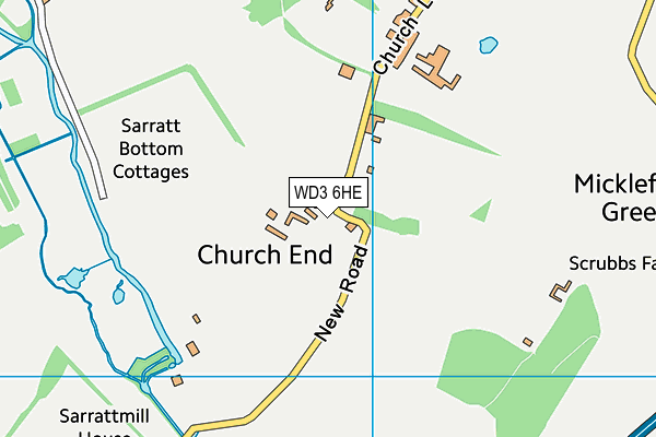 WD3 6HE map - OS VectorMap District (Ordnance Survey)