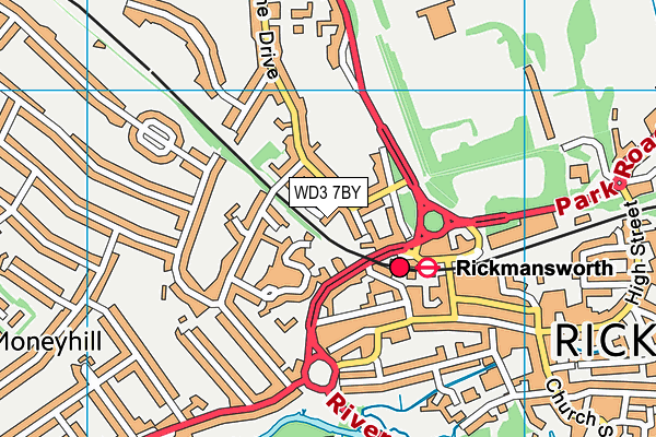 WD3 7BY map - OS VectorMap District (Ordnance Survey)