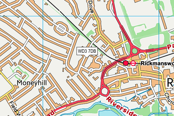 WD3 7DB map - OS VectorMap District (Ordnance Survey)