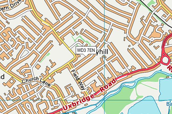 WD3 7EN map - OS VectorMap District (Ordnance Survey)