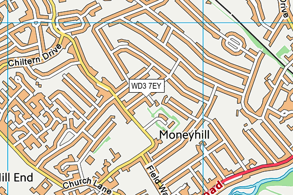WD3 7EY map - OS VectorMap District (Ordnance Survey)