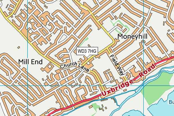 WD3 7HG map - OS VectorMap District (Ordnance Survey)