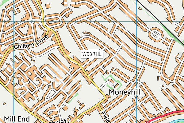 WD3 7HL map - OS VectorMap District (Ordnance Survey)