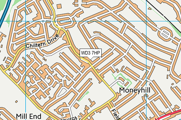 WD3 7HP map - OS VectorMap District (Ordnance Survey)