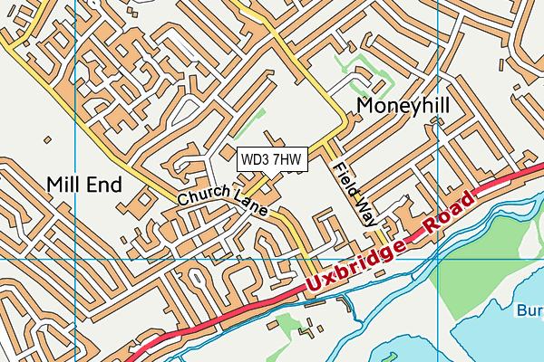 WD3 7HW map - OS VectorMap District (Ordnance Survey)