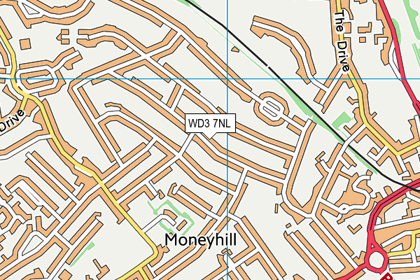 WD3 7NL map - OS VectorMap District (Ordnance Survey)