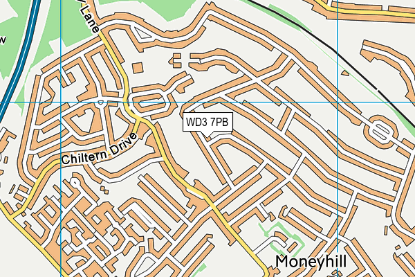 WD3 7PB map - OS VectorMap District (Ordnance Survey)