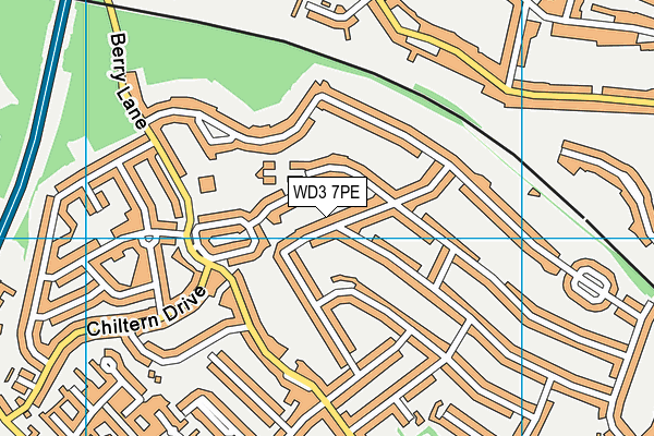WD3 7PE map - OS VectorMap District (Ordnance Survey)