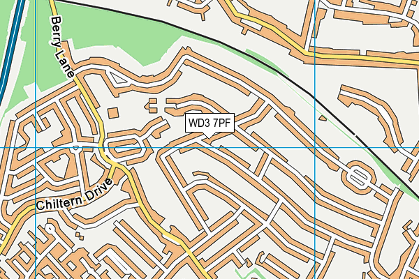 WD3 7PF map - OS VectorMap District (Ordnance Survey)