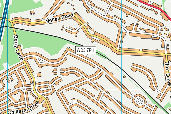 WD3 7PH map - OS VectorMap District (Ordnance Survey)