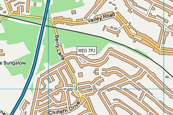 WD3 7PJ map - OS VectorMap District (Ordnance Survey)