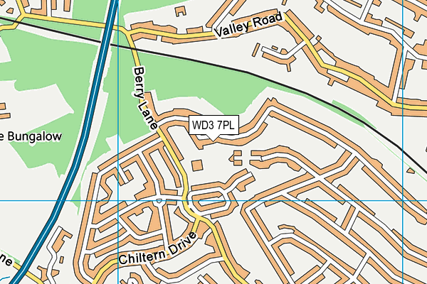 WD3 7PL map - OS VectorMap District (Ordnance Survey)