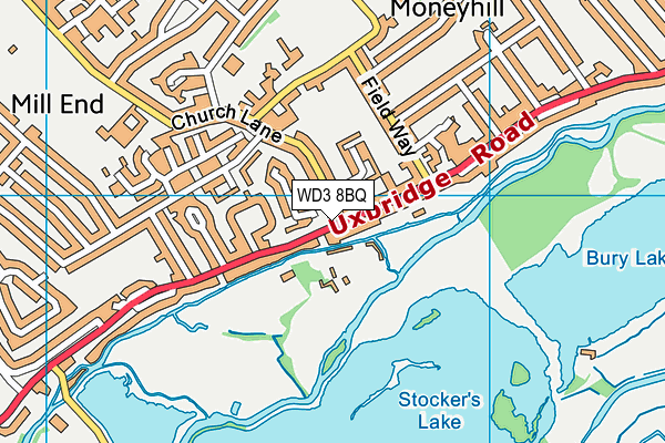 WD3 8BQ map - OS VectorMap District (Ordnance Survey)