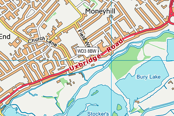 WD3 8BW map - OS VectorMap District (Ordnance Survey)