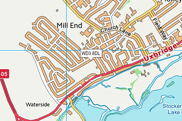 WD3 8DL map - OS VectorMap District (Ordnance Survey)