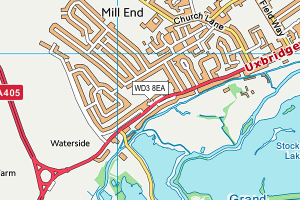 WD3 8EA map - OS VectorMap District (Ordnance Survey)