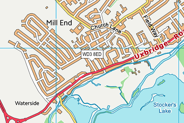 WD3 8ED map - OS VectorMap District (Ordnance Survey)