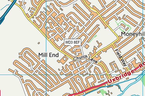 WD3 8EF map - OS VectorMap District (Ordnance Survey)