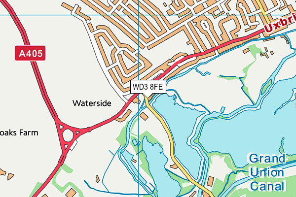 WD3 8FE map - OS VectorMap District (Ordnance Survey)