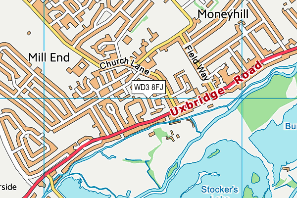 WD3 8FJ map - OS VectorMap District (Ordnance Survey)
