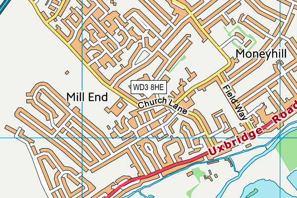 WD3 8HE map - OS VectorMap District (Ordnance Survey)