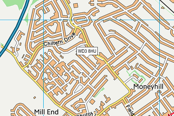 WD3 8HU map - OS VectorMap District (Ordnance Survey)
